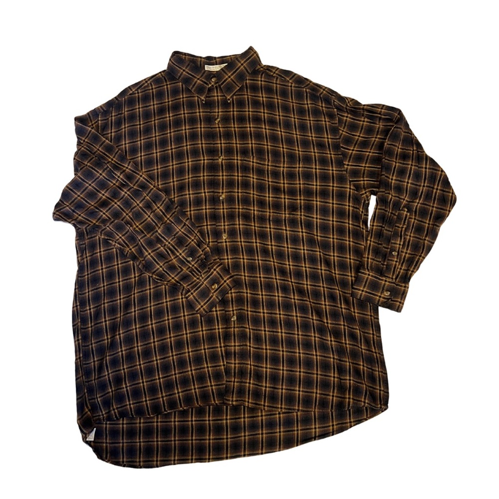 Plaid Men's Shirt - Black and Brown